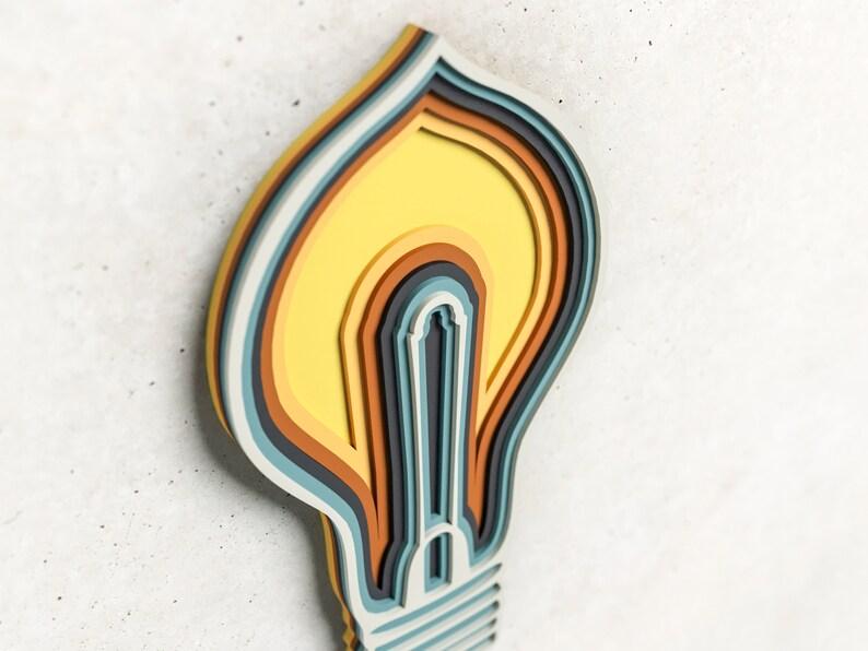 Electric Light Bulb 3D Zentangle Svg Files, Multilayer Panel for Laser