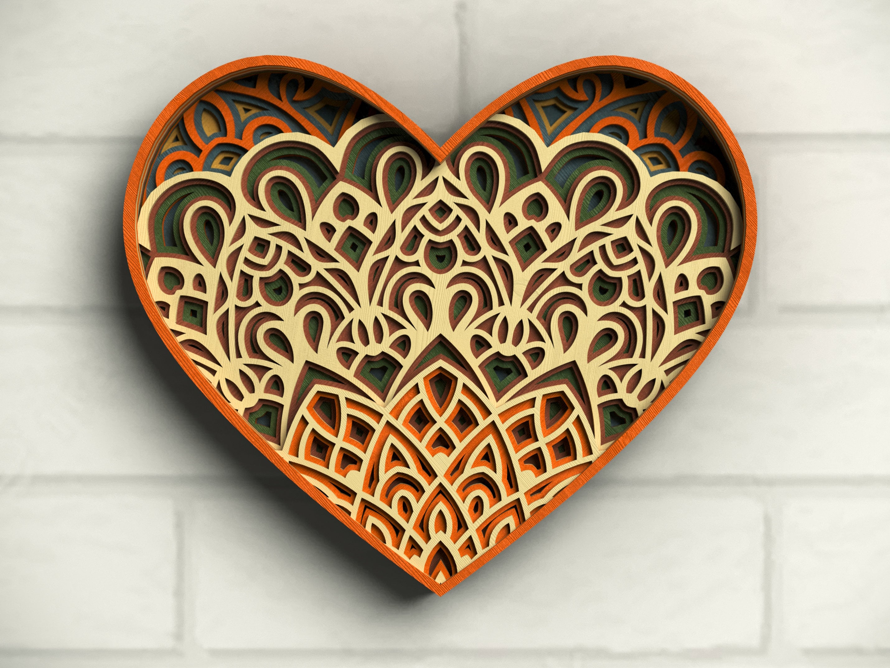 3D SVG Heart, Layered Heart SVG, Heart Svg Cricut, Laser Cut Heart ...