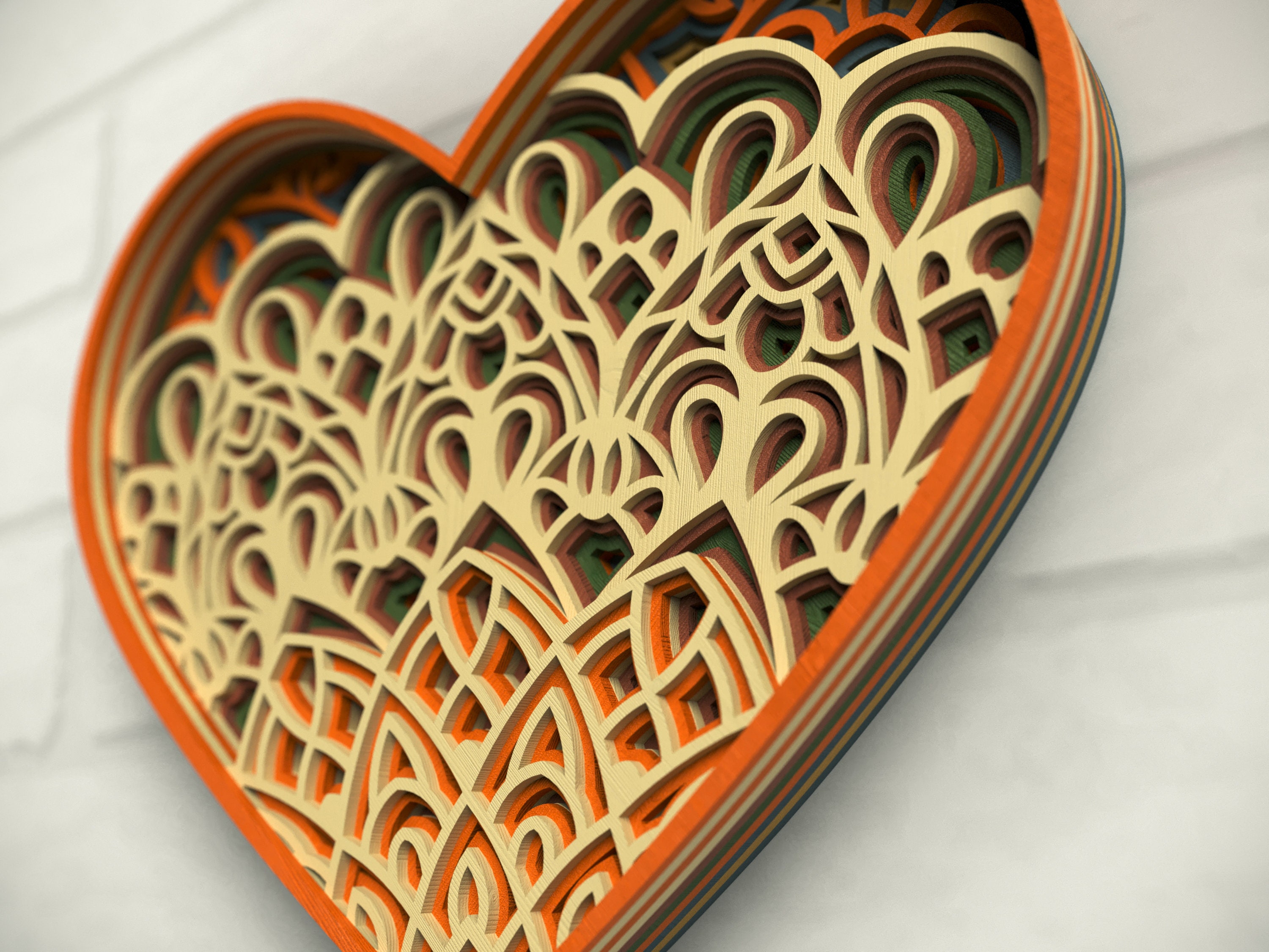 3D SVG Heart, Layered Heart SVG, Heart Svg Cricut, Laser Cut Heart ...