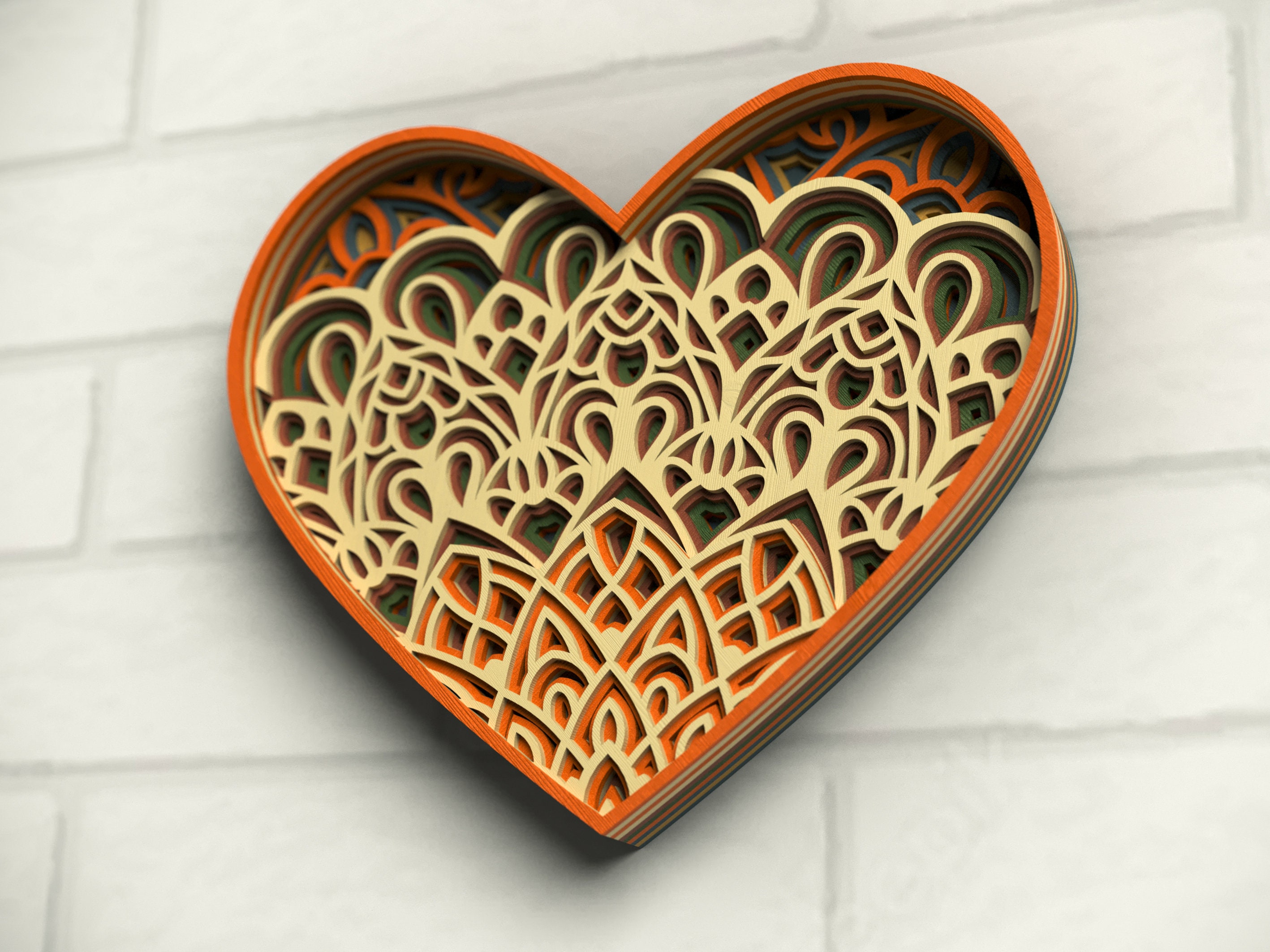 3D SVG Heart, Layered Heart SVG, Heart Svg Cricut, Laser Cut Heart ...