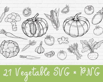 Hand drawn Fruits Vegetables svg Bundle,Food svg,Fruits Vegetables clipart vector svg png dxf eps stencil for cricut Instant download