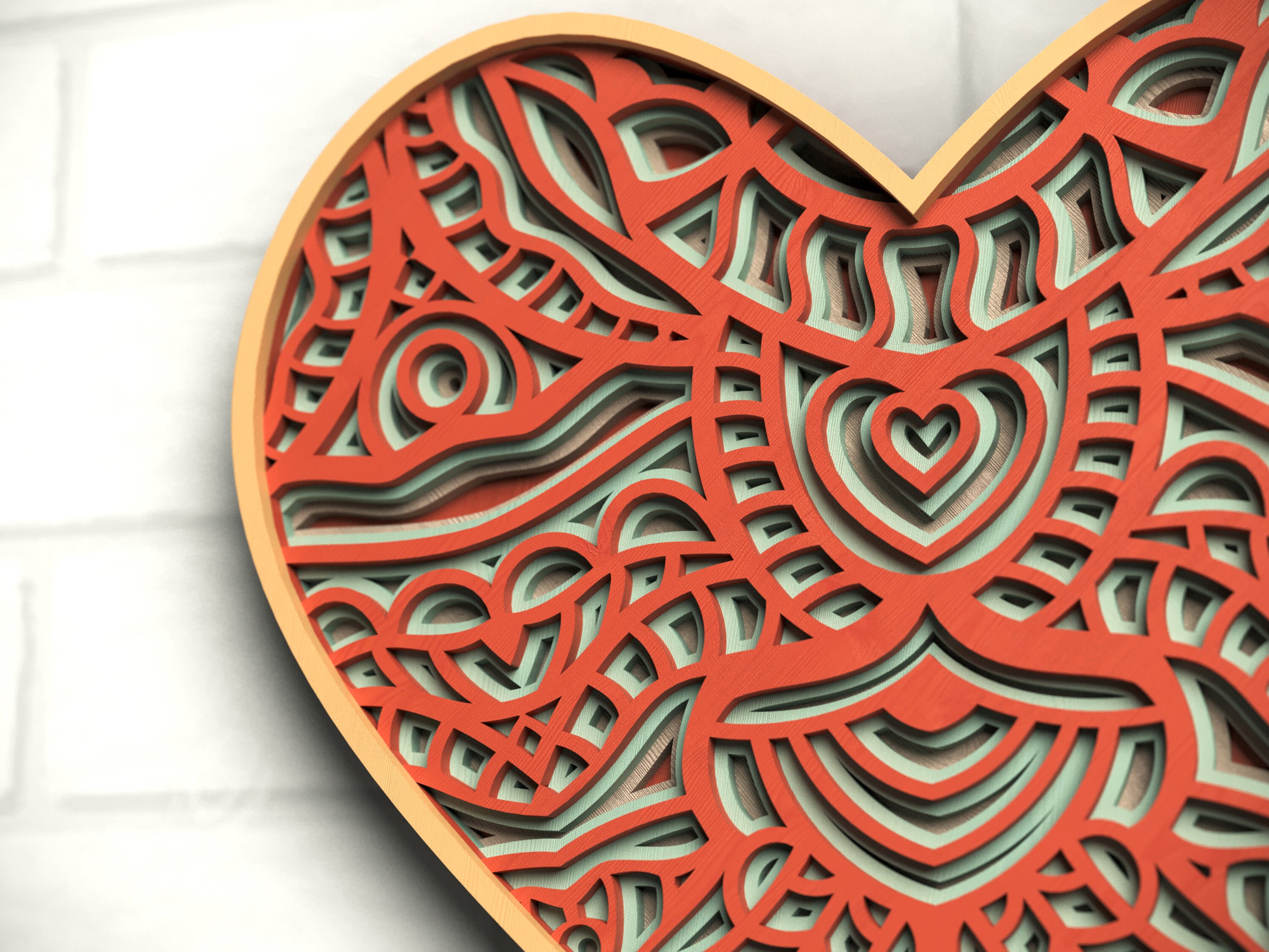 3D SVG Heart, Layered Heart SVG, Heart Svg Cricut, Laser Cut Heart ...