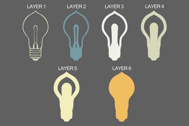 Electric Light Bulb 3D Zentangle Svg Files Multilayer Panel Etsy