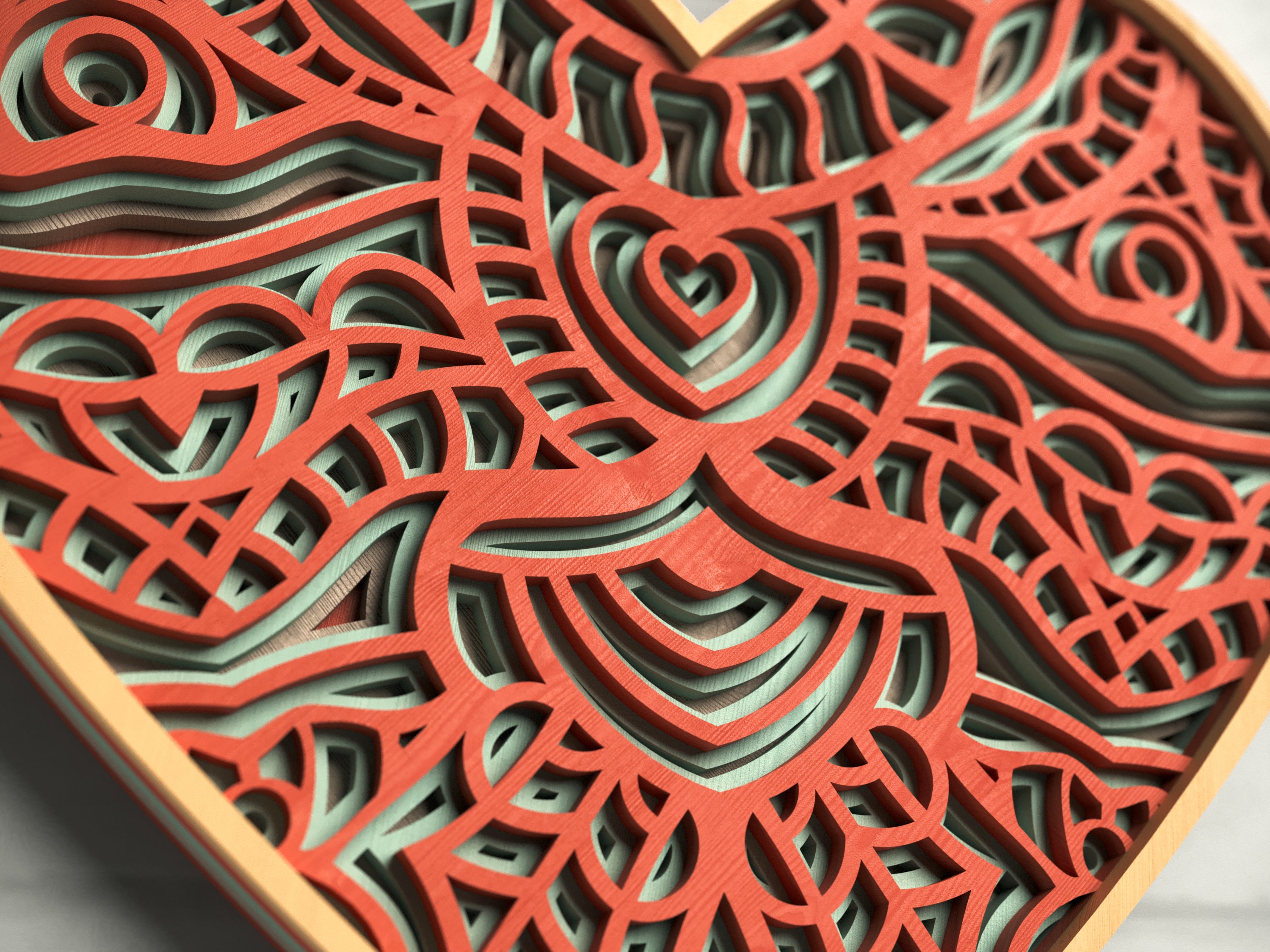3D SVG Heart, Layered Heart SVG, Heart Svg Cricut, Laser Cut Heart ...