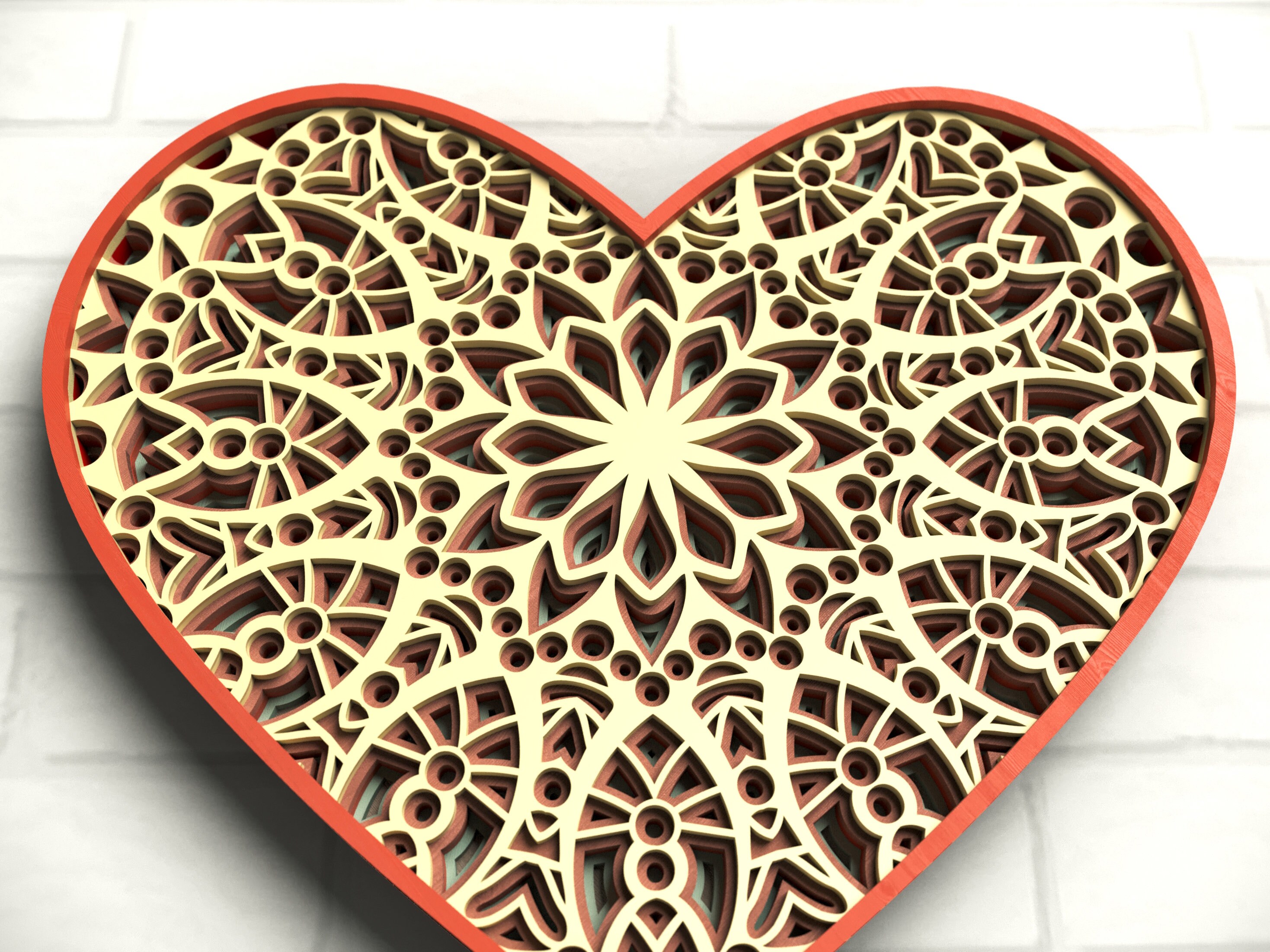 3D SVG Heart, Layered Heart SVG, Heart Svg Cricut, Laser Cut Heart ...