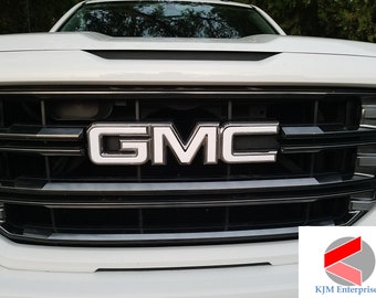 *07-19 GMC Sierra Yukon Carbon Fiber Front Grill Emblem Overlay Kit 1500 decal