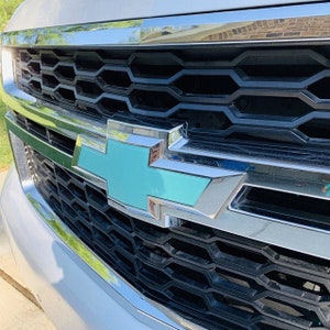 2014 2015 Silverado 1500 Precut Bowtie Emblem Overlay DECALS Compatible With Chevy | Front & Rear Set