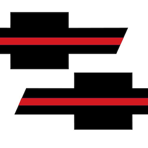 Precut RED LINE Bowtie DECALS For Chevy Silverado Tahoe Colorado Emblem