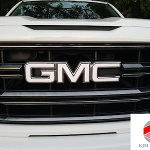 Sierra Precut Emblem Overlay DECALS Compatible With GMC Sierra | Gloss WHITE Front & Rear Set