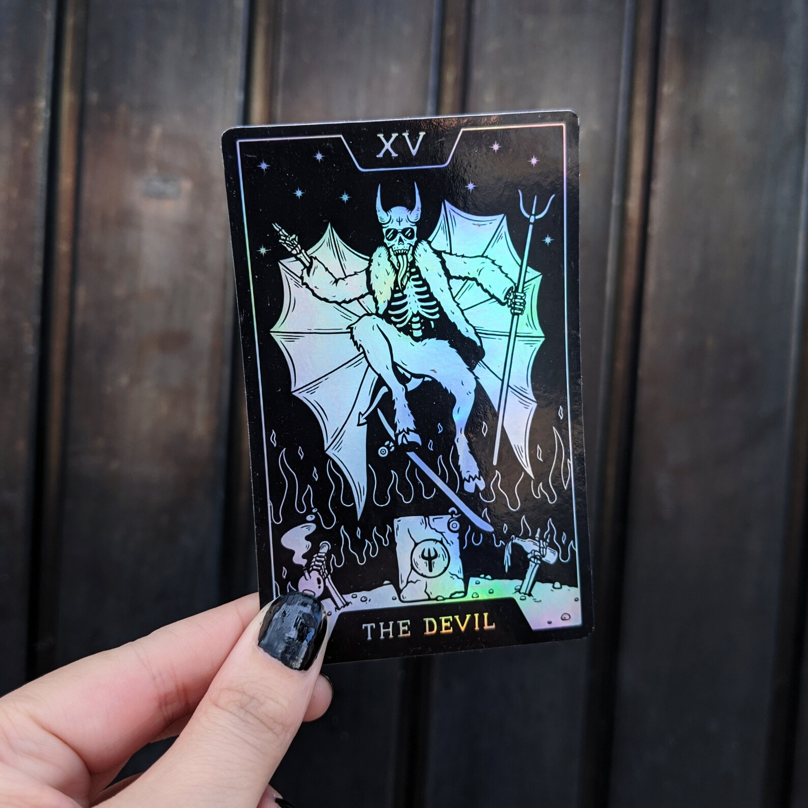 XV. the Devil Tarot Card Holographic Sticker Etsy Australia