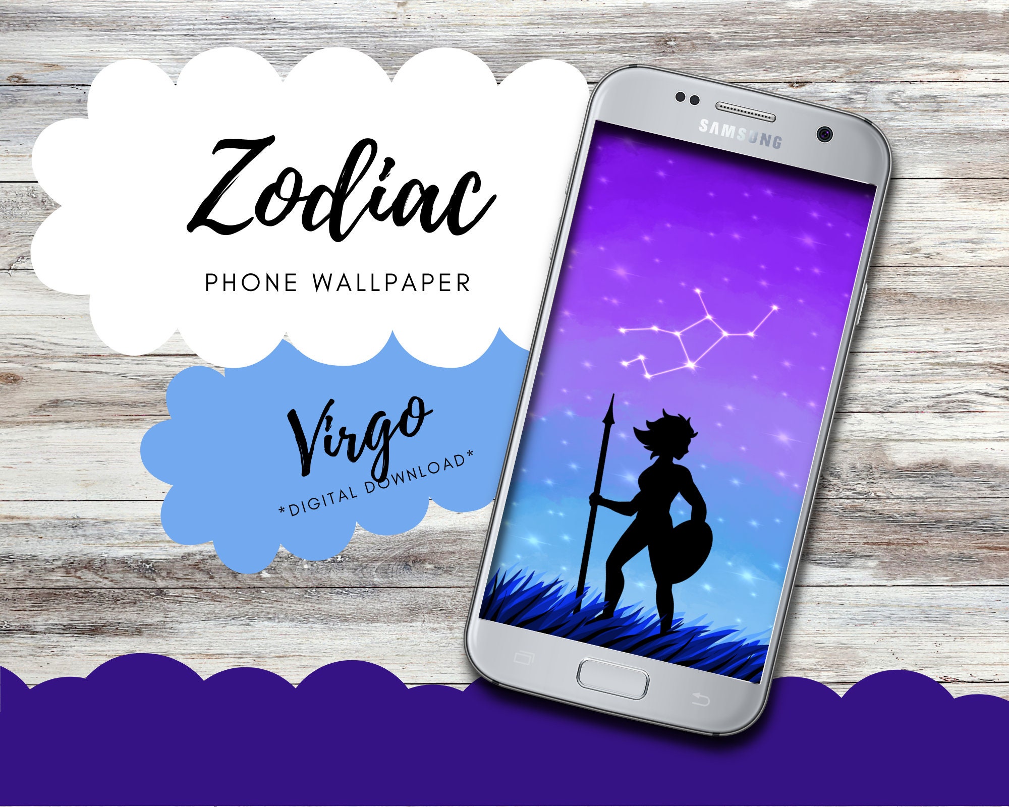 Virgo Zodiac Phone Wallpaper | Etsy