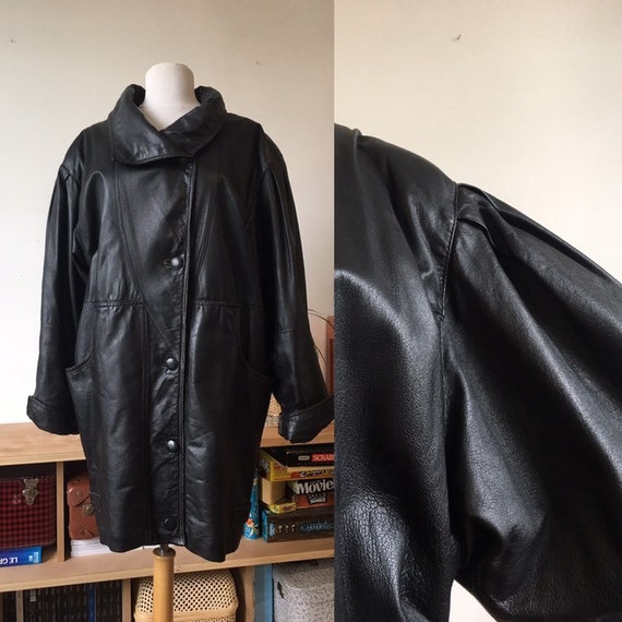 Coat - lamb leather jacket 90s