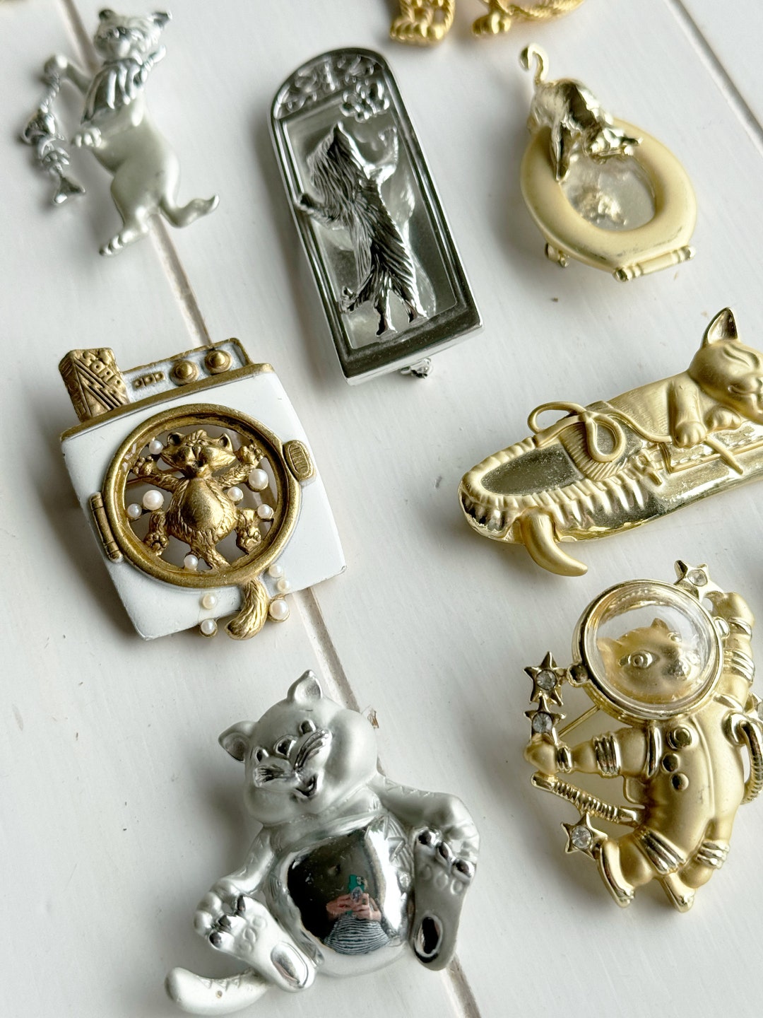 Vintage 80s AJC Cat Pin Brooch Collection - Etsy