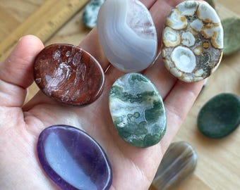 Natural Crystal Worry Stone: Lucky Pocket Rare Gemstone