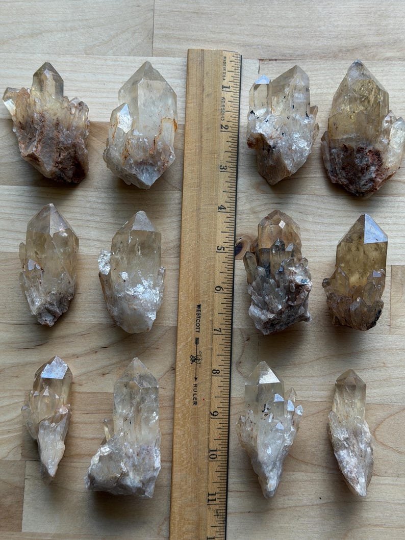 Cluster Ruller Kundalini Congo Citrine Points and Clusters : Raw Natural Citrine ...