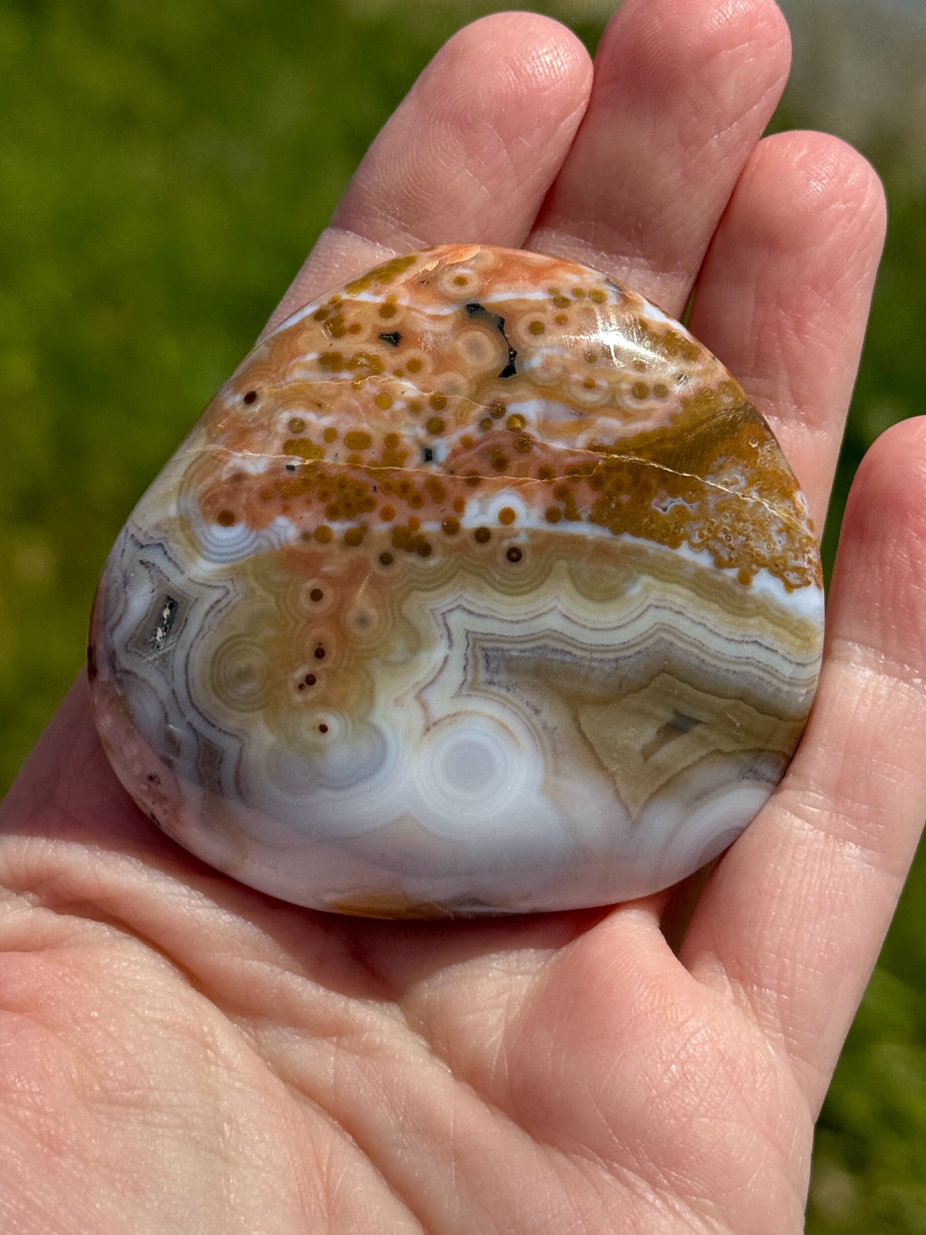 8th Vein Ocean Jasper Palmstones - Etsy