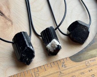 Black Tourmaline Pendant - High Quality specimens - protection crystal pendant