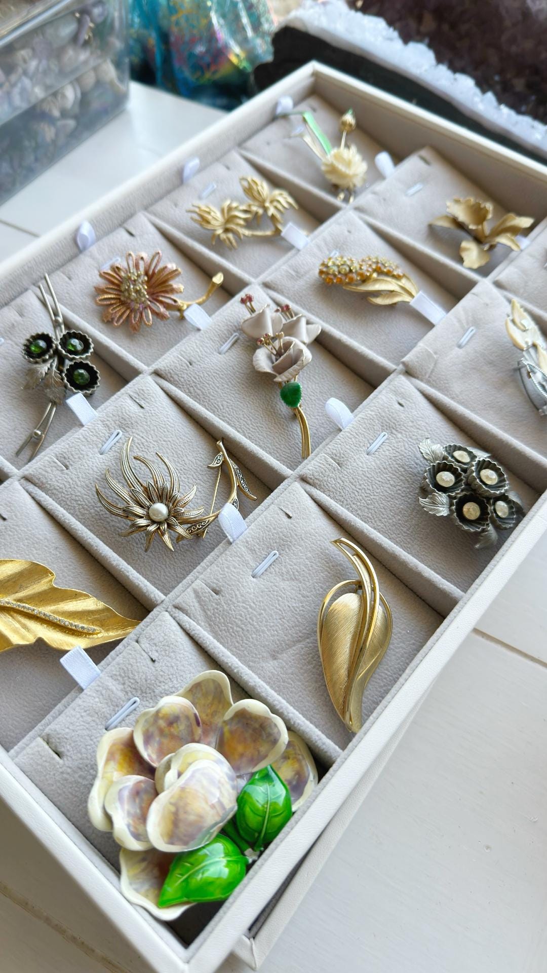 Vintage Flower Brooches Collection Large Antique Pins 1950s 60s 70s 80s ...