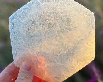 Selenite Hexagon Plate - crystal charging plate