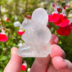 Rose Quartz Fairy Carving