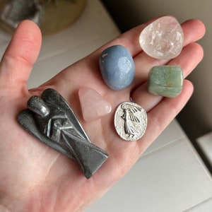 Guardian Angel Crystal Gift Set: Pocket Stone & Angel Coin