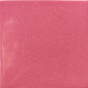 S#029))  Mexican Ceramic 4x4  inch Hand Made Tile Solid Pink