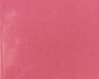 S#029))  Mexican Ceramic 4x4  inch Hand Made Tile Solid Pink