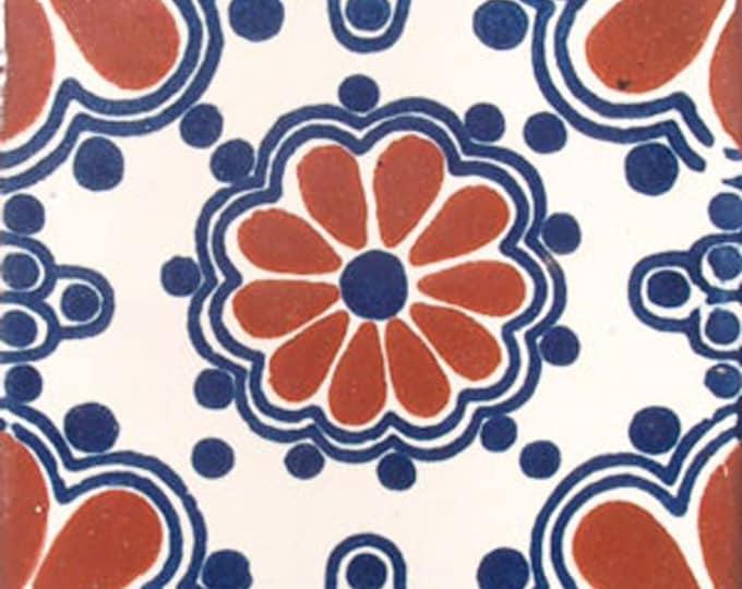 C#002))  Mexican Ceramic 4x4  inch Hand Made Tile