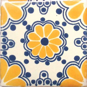 C#074))  Mexican Ceramic 4x4  inch Hand Made Tile