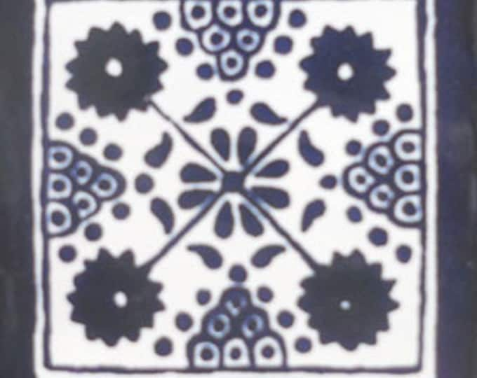 C#103))  Mexican Ceramic 4x4  inch Hand Made Tile