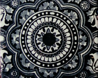 C#126))  Mexican Ceramic 4x4  inch Hand Made Tile