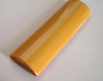 1 bull nose quarter round trim tile 4x1.5 inch Mexican Ceramic Hand Made Tiles #S007 Washed Yellow