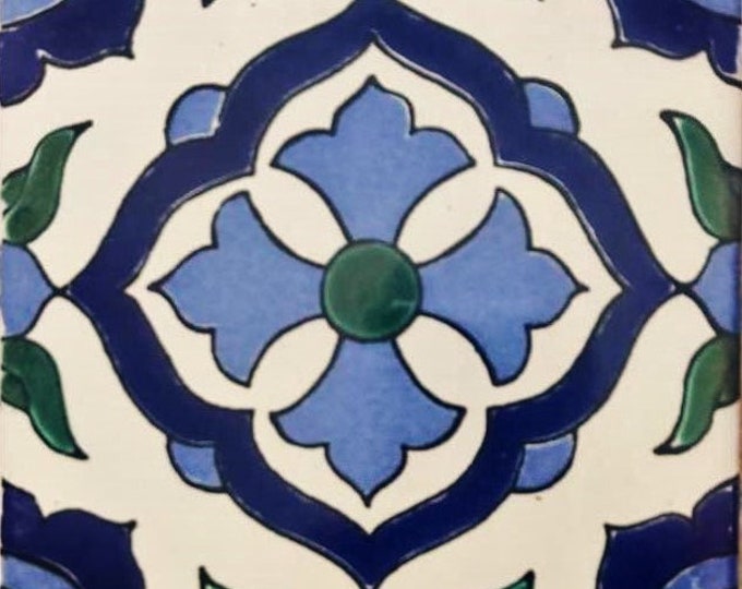 20 Tiles 6x6 inches Mexican Ceramic hand made mosaic art #G-006