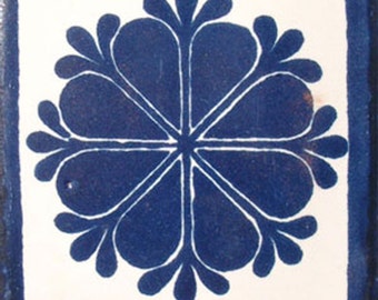 C#016))  Mexican Ceramic 4x4  inch Hand Made Tile
