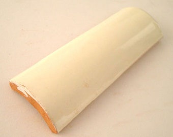 1 bull nose quarter round trim tile 4x1.5 inch Mexican Ceramic Hand Made Tiles#S004 Off White