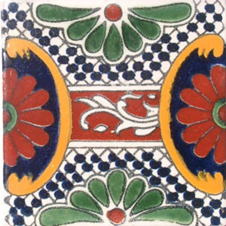 C#046 Mexican Ceramic 4x4 inch Hand Made Tile