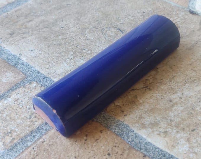 1 Pencil Trim tile 4 x 1 x 3/4 inch tall Mexican Ceramic Hand Made mold trim Tiles #S006 Cobalt Blue