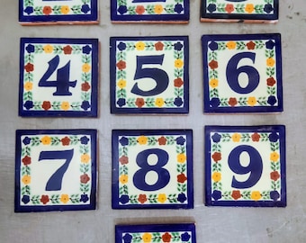 House Number 4x4 Hand Made Tile. Select the ones you need !!!