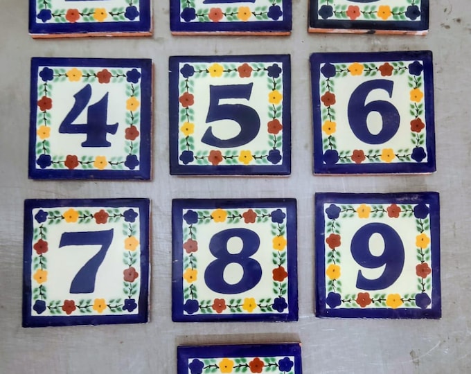 House Number 4x4 Hand Made Tile. Select the ones you need !!!