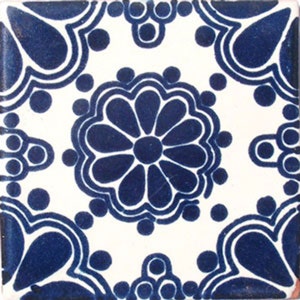 C#028))  Mexican Ceramic 4x4  inch Hand Made Tile