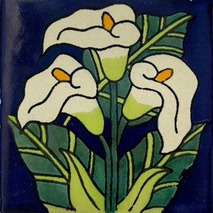 C#092))  Mexican Ceramic 4x4  inch Hand Made Tile