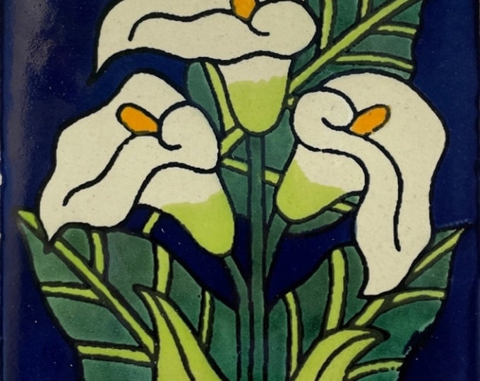 C#092))  Mexican Ceramic 4x4  inch Hand Made Tile