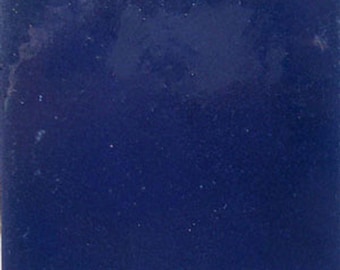 S#006))  Mexican Ceramic 4x4  inch Hand Made Tile Cobalt blue