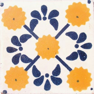 C#030))  Mexican Ceramic 4x4  inch Hand Made Tile
