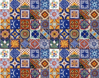 50 Assorted 2x2 inch. Mexican Ceramic Handmade Tiles #001