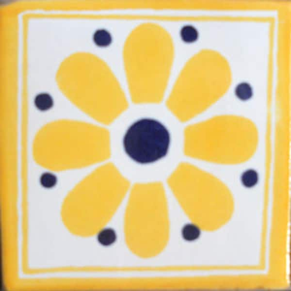 C#098))  Mexican Ceramic 4x4  inch Hand Made Tile