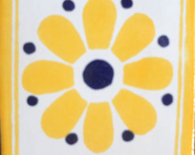 C#098))  Mexican Ceramic 4x4  inch Hand Made Tile