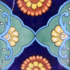 C#095))  Mexican Ceramic 4x4  inch Hand Made Tile