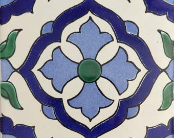 20 Tiles 6x6 inches Mexican Ceramic hand made mosaic art #G-006