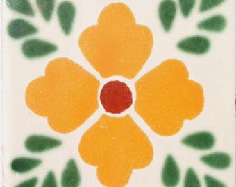Special Sale 200 tiles 2x2 inch. Individual Mexican Ceramic Handmade Tiles C#038